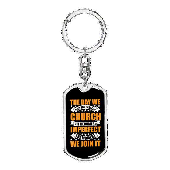 Becomes Imperfect Stainless Steel or 18k Gold Premium Swivel Dog Tag Keychain