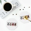 thumbnail image 5 of Honeii Cute Bunny Print Leather Coaster Set of 6, Ideal for Safeguarding Your Furniture from Drinks Spills and Effortless Cleanup,Octagon, 5 of 7