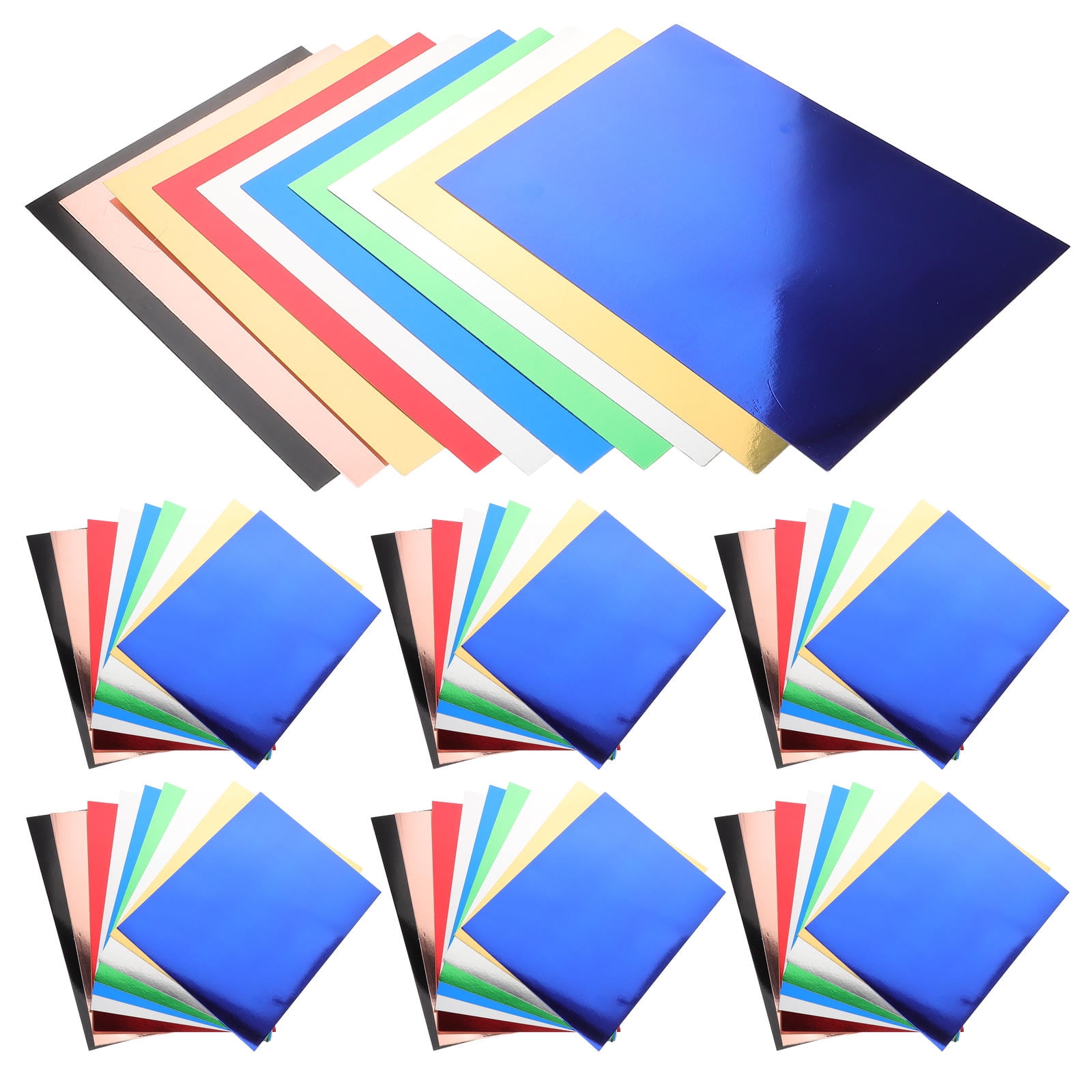 MLINS 60pcs Crafting Paper Accessory Cardstock Colored Sheets Reflective Color Construction Paper Solid Scrapbooking Material Handcraft Supply
