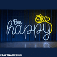 thumbnail image 2 of Craftnamesign Bee Happy Neon Sign, Coffee Shop Wall Decor, Bedroom Wall Art, 2 of 4