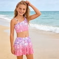 thumbnail image 4 of Lanbubble Girls 3 Piece Swimsuit Tankini Set Bathing Suit Bikini Beach Swimear with Skirt 7-8 Years, 4 of 9