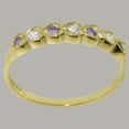 thumbnail image 3 of LBG British Made 9k Yellow Gold ring with Natural Diamond & Amethyst Womens Eternity Ring - 33 size options - Size 11.25, 3 of 9