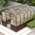 thumbnail image 6 of 8x10 FT Premium Cedar Wood Greenhouse Kit, 6MM Twin-Wall Polycarbonate Panels, Walk-in Wooden Green House with Adjustable Vent & Lockable Door, Heavy Duty UV-Protected Garden Nursery for Outside, 6 of 9