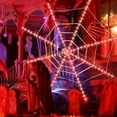 thumbnail image 6 of Halloween Decorations Spider Web Lights 12FT Diameter 120 LED with Giant Black Spider Waterproof Net Lights 8 Modes Cobweb Halloween Decorations for House Garden Indoor Outdoor (Orange), 6 of 7