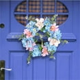 thumbnail image 6 of Bfogop 12 Inch Spring Blue Hydrangea Wreaths for Front Door,Spring Door Wreath with Blue White Rose and Peony Flower for Wedding or Indoor&Outdoor Wreath Decoration, 6 of 9