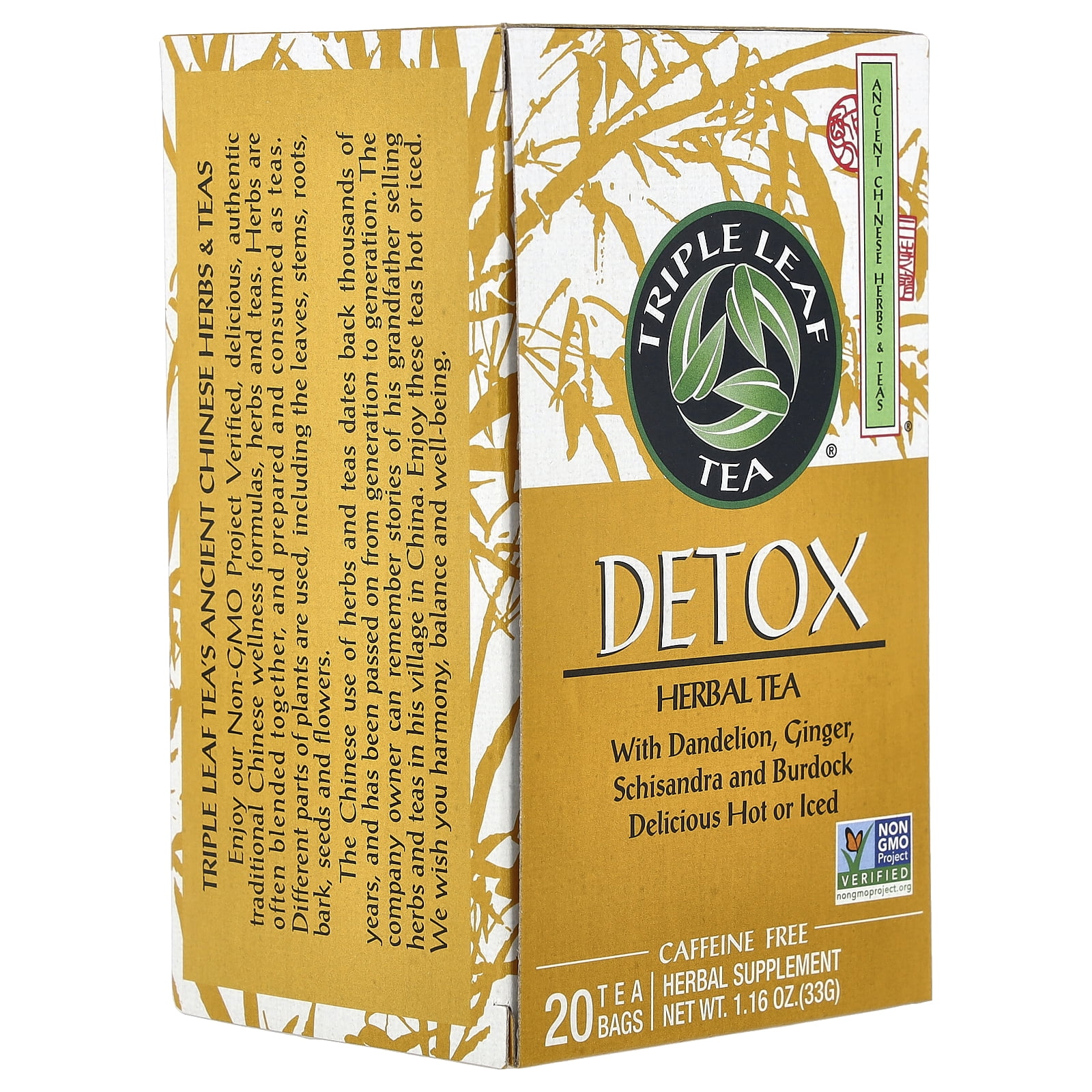 Triple Leaf Tea, Detox Tea, 20 Tea Bags, Herbal, Caffeine-Free