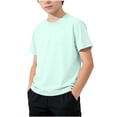 thumbnail image 2 of LJEFF Toddler Moisture-Wicking Crew Neck T-Shirt, Lightweight Breathable Quick Dry Athletic Soft Kids Active Top Green Size 5, 2 of 7