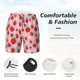 thumbnail image 3 of Balery Hand Drawn Strawberry Bañador para hombre, shorts de playa de secado rápido con entrepierna y forro de compresión-XX-Large, 3 of 6