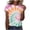 #153-Pink, variant on Women's Retro Crew Neck Short Sleeve Pixel Tie Dye Print Casual Shirt for Summer Outings