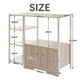 thumbnail image 3 of Estantes organizadores de cocina, aparador de 3 niveles, soporte para microondas con 5 ganchos para comedor, gabinete de café, Estante con Gabinete, Estante de almacenamiento para sala de estar, 3 of 6