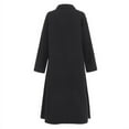 thumbnail image 4 of VONDA Women's Lapel Long Sleeve Buttons Dress Casual Dress, 4 of 7