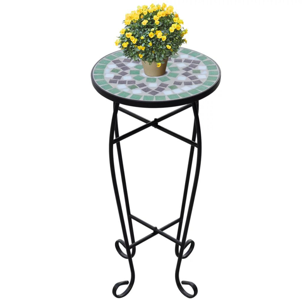 Outdoor table bistro table weatherproof Mosaic countertop and elegantly curved legs