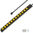 thumbnail image 1 of Multiprise 12 Prises, 2100 Joules Protection contre les Surtensions, Cordon d'Alimentation 6 Pieds, Multiprise à Grand Espace, Interrupteur de Protection contre les Surcharges, Industriel Robuste pour Banc de Travail, Atelier, Garage..., 1 of 4