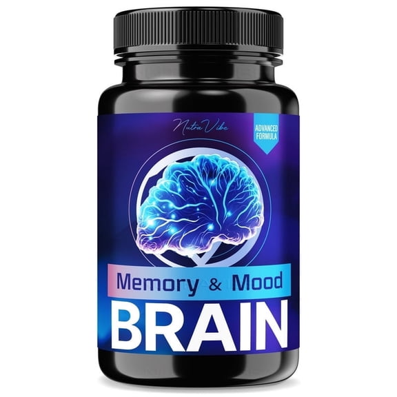 Memory & Mood Brain Capsules – Clean Daily Formula with Ingredients to Help Support Concentration, Cognitive Recall & Everyday Focus | Just 2 Easy-to-Swallow Pills a Day (60 Capsules)