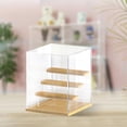 thumbnail image 4 of Vitrina vertical de acrílico transparente, soporte a prueba de polvo, caja ciega para figuras de muñecas, cosméticos de juguete 4 CUTICAT estantes de acrílico, 4 of 8
