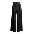 thumbnail image 3 of Erwazi Women's Wide Leg Pants Cotton High Waisted Palazzo Pants Work Casual Tie Knot Trousers Flowy Beach Pants with Pockets, 3 of 4