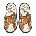 thumbnail image 1 of Balery Cowboy Riding Horse Pantuflas de Casa de Felpa Silenciosas con Diseño Estampado, Zapatillas Cómodas Antideslizantes de Algodón para Interior-Large, 1 of 8