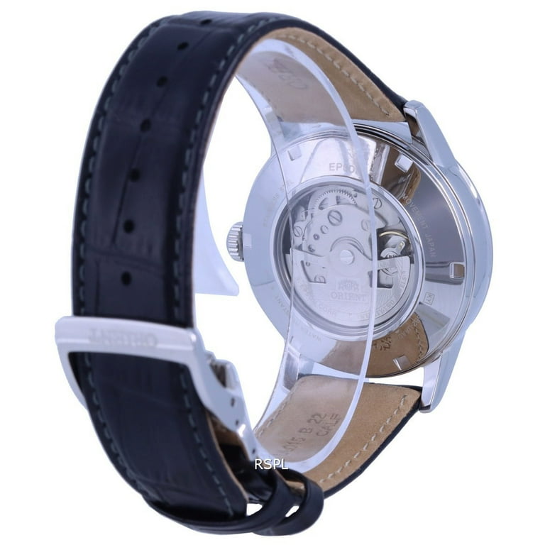 Leather Watch Orient Sun And Moon V5 Orient Bambino Sun Moon Blue