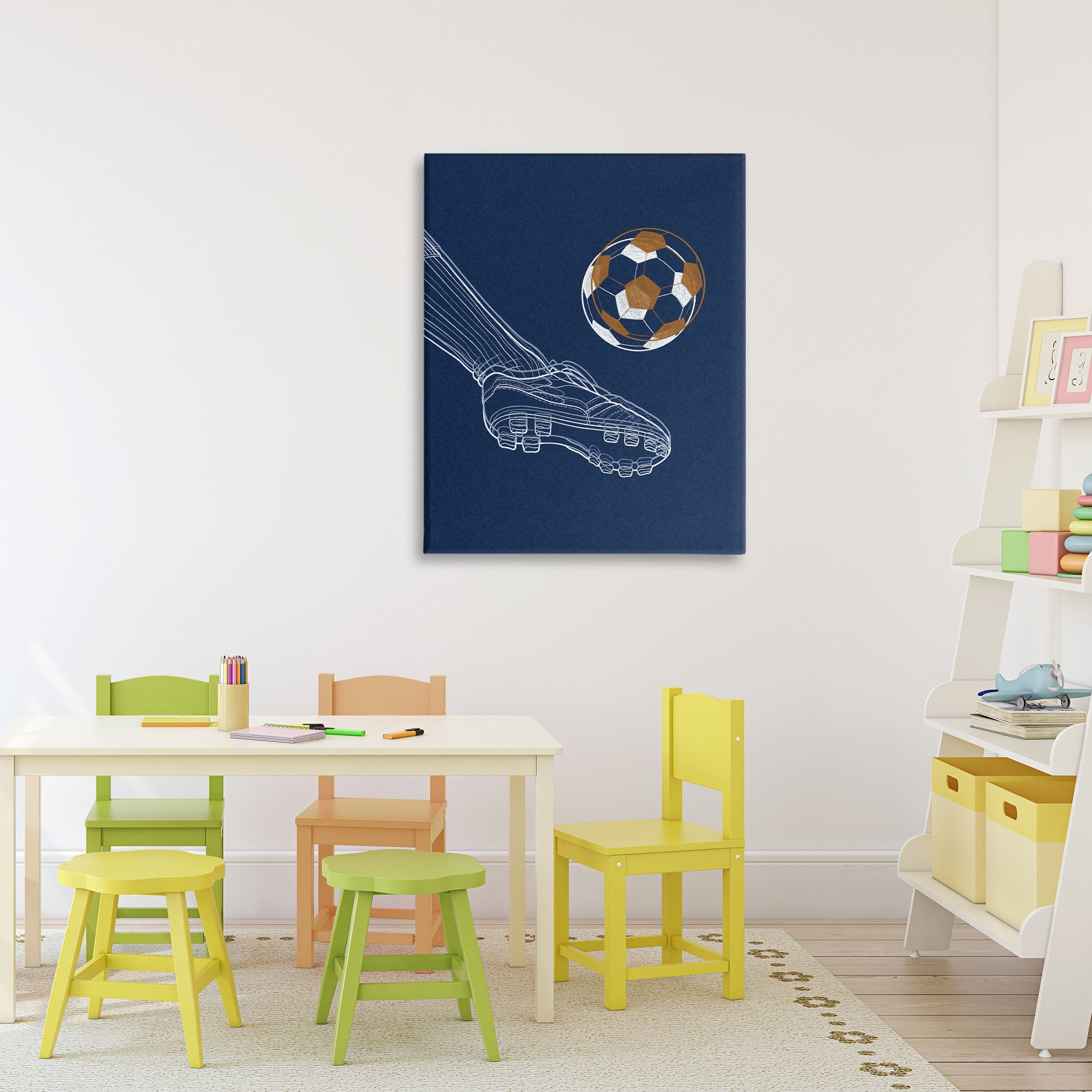 Stupell Industries Soccer Lines Contour Canvas Wall Art, design by Marcus Prime