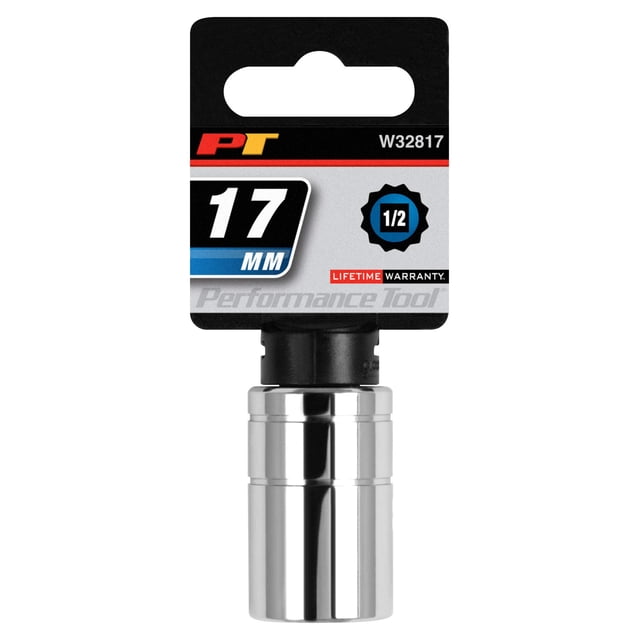 Performance Tool W32817 1/2" Drive 12-Point Socket, 17mm