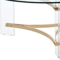 thumbnail image 5 of Hale 41 Inch Round Coffee Table Glass Top Acrylic Legs Clear Gold, 5 of 6