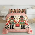 thumbnail image 2 of Manfei Merry Christmas Bedding Comforter Set for Boys Girls, Cartoon Nutcracker Twin Comforter Sets, Colorful Flower Bedding Set, Microfiber Bedroom Decor, Reversible 2pcs, 2 of 8