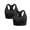 Black, variant on Women's Plus Size Sports Bra High Support Seamless Racerback 2PK Set
