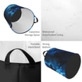 thumbnail image 4 of Daiia Blue Fire Cool Wolf Round Laundry Basket with Handles Thickened Waterproof Circular hamper,Dirty Clothes Storage Basket for Bedroom,Bathroom,College Dorm-Medium, 4 of 8
