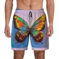 thumbnail image 2 of Goofa Oil Painting Beautiful Butterfly Printed Men's Swim Trunks Board Shorts Quick Dry Mens Swimming Trunks with Compression Liner,Breathable Fit Hawaii Beach Shorts-, 2 of 9