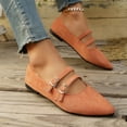 thumbnail image 4 of Business Casual Shoes Women Fashionable Casual Versatile Breathable Spring and Summer Comfortable Flat Shoes Pointed Toe Flats for Women Dressy Ballet Flat Mary Flats with Buckle Strap, 4 of 8