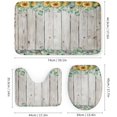 thumbnail image 3 of Rustic Eucalyptus 4 Pcs Shower Curtain Set Bathroom Set Watercolor Farmhouse Eucalyptus Leaves Floral Sunflower Shower Mat Shower Curtain with Rug 12 Hooks,72" W x 72" L, 3 of 8