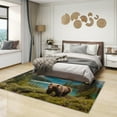 thumbnail image 2 of Bear Rugs for Cabin - 5x8 Rug - Bear Rug - Cabin Wild Animal Area Rug - Nature Landscape Rugs - Wildlife Carpet, 2 of 7