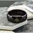 thumbnail image 3 of Tungsten Rings for Men Wedding Bands for Him 8mm Black Multi-Faceted, 3 of 7