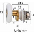thumbnail image 2 of Shower Doors Shower Roller 4 Pieces Shower Roller Shower Door Wheel Shower Door Sliding Rollers Door Roller Replacement Wheel for Shower Door(23mm), 2 of 5