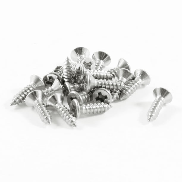 Tornillo autorroscante de acero inoxidable de 12 mm x 3 mm de diámetro de rosca, 20 piezas