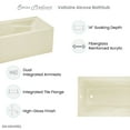 thumbnail image 6 of Voltaire 54" x 30" Left-Hand Drain Alcove Bathtub with Apron in Bisque, 6 of 11