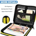 thumbnail image 5 of Gradation Of Yellow Colors Printed Zipper Binder with Handle&Shoulder Strap 2 inch 3 Ring 500+300 Sheet Capacity File Folder Organizer, 5 of 8