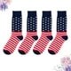 thumbnail image 5 of 2 pares de medias cálidas de algodón con estampado de bandera estadounidense, calcetines a rayas, calcetines creativos, calcetines cómodos con bandera para niño y hombre., 5 of 5