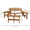 thumbnail image 3 of Outsunny Ensemble Table et Banc de Pique-Nique avec Trou pour Parasol pour 6 Personnes Forme Circulaire, Brun (1 Unité), 3 of 10