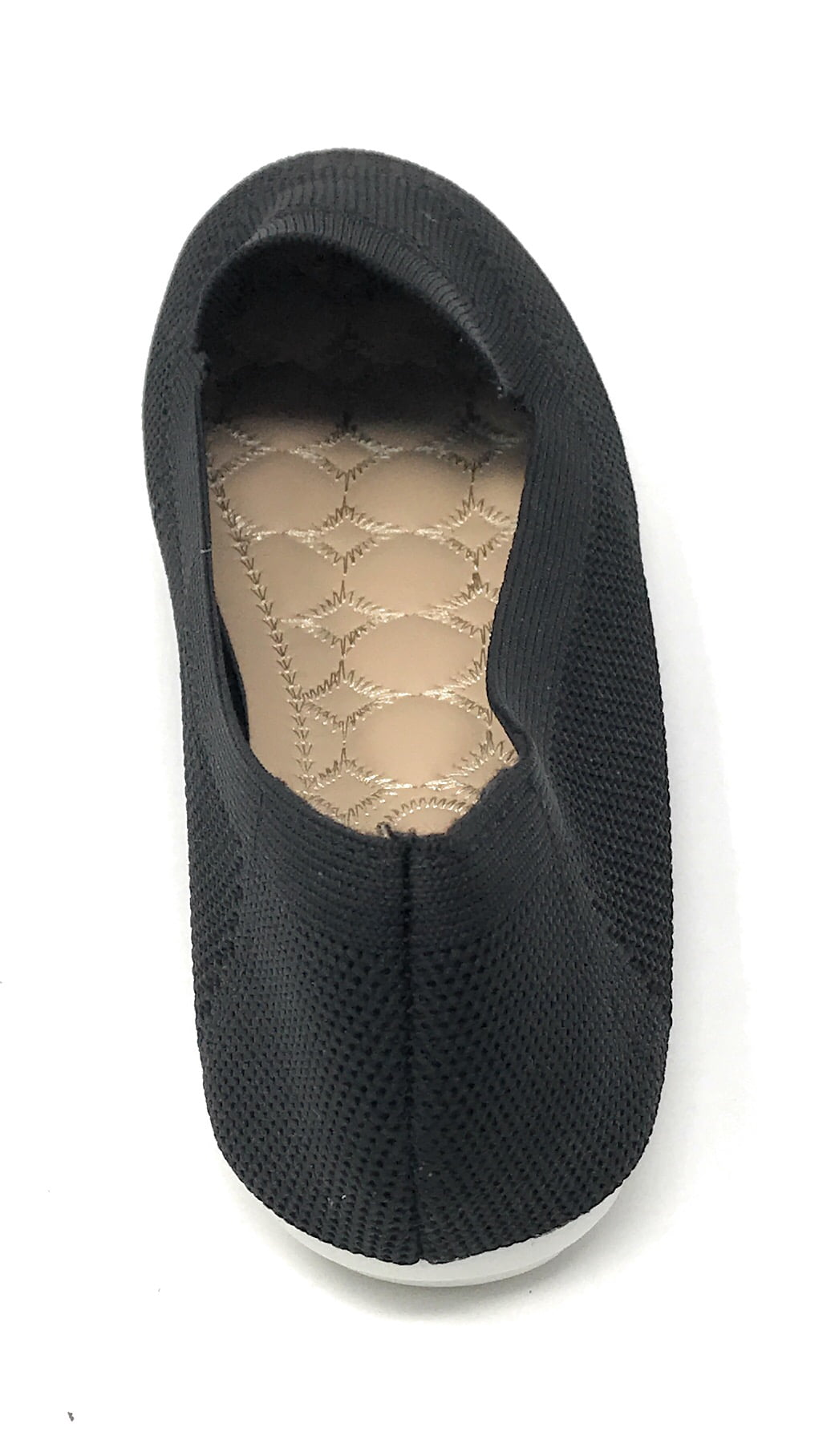 Victoria K Women's Knitted Slip On White Sole Ballerina Flats