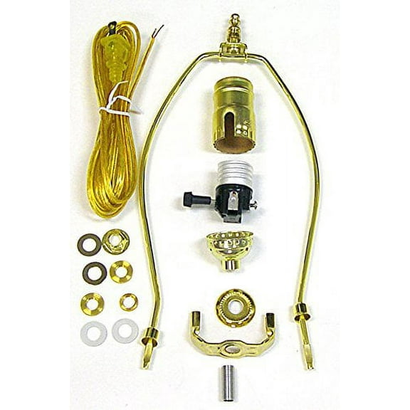 National Artcraft Easy Lamp Making Kit With Shade Harp, Cord And 3 Way Socket Has All The Parts For Creating A New Lamp Or Repairing An Old One.