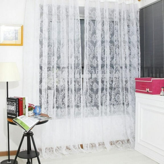 2 Pack: Basic Rod Pocket Sheer Voile Window Curtain Panels