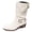 White, variant on Shrysg Women's Mid Calf Vintage Double Buckle Comfortable Slouchy Boots Pointed Toe Chunky Heel Slip-On Boots for Fall Winter Daily Wear Party Office Khaki