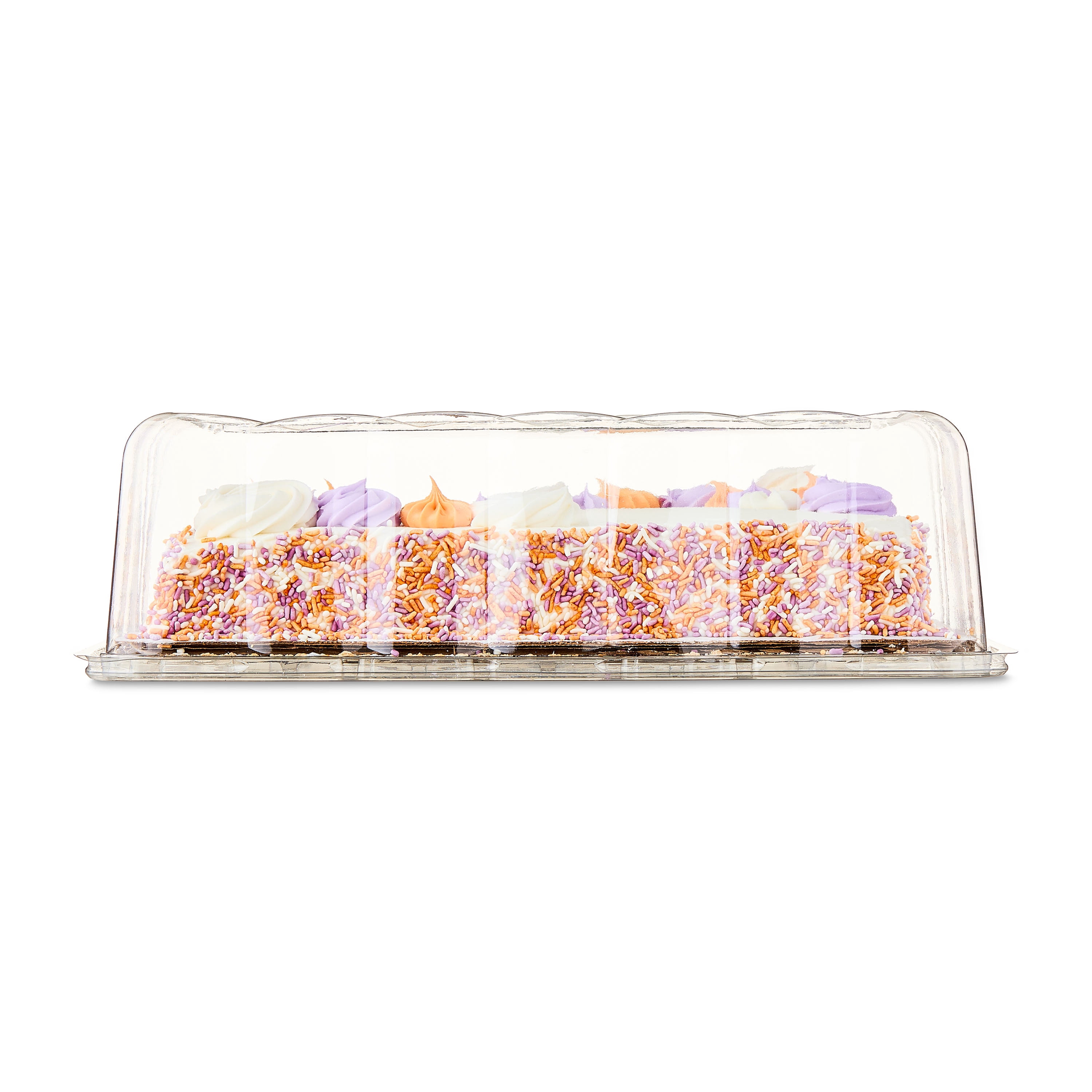 Freshness Guaranteed 1/4 Sheet Lavender & Coral White Cake with Creamy Buttercreme Icing, 55 oz
