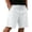 White, variant on ROHUUQUE Men Waffle Shorts Drawstring Elastic Waist Straight Leg Solid Summer Bottoms with Pockets Gray