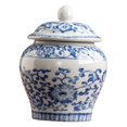 thumbnail image 1 of Luzkey Ceramic Tea Storage Jar Tea Container with Airtight Lid Table Decoration Durability Multifunctional Household Sealed Storage Style A, 1 of 8