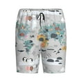 thumbnail image 4 of Fotbe The World Map with Cartoon Animals Pajama Shorts for Men, Men's Pajama Bottoms, Sleepwear,Short Pajama Pants-3X-Large, 4 of 9