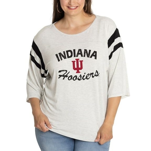 Women's  Ash Indiana Hoosiers Sabrina 3/4-Sleeve Jersey T-Shirt