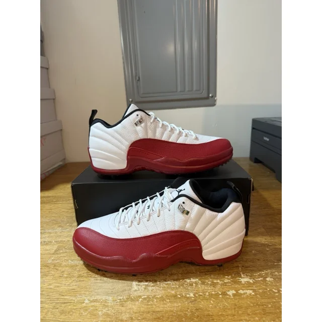 Men's Sizes 9-14 A i r-Jor-dan XII 12 Low Cherry Red Golf Shoes DH4120-161 NEW