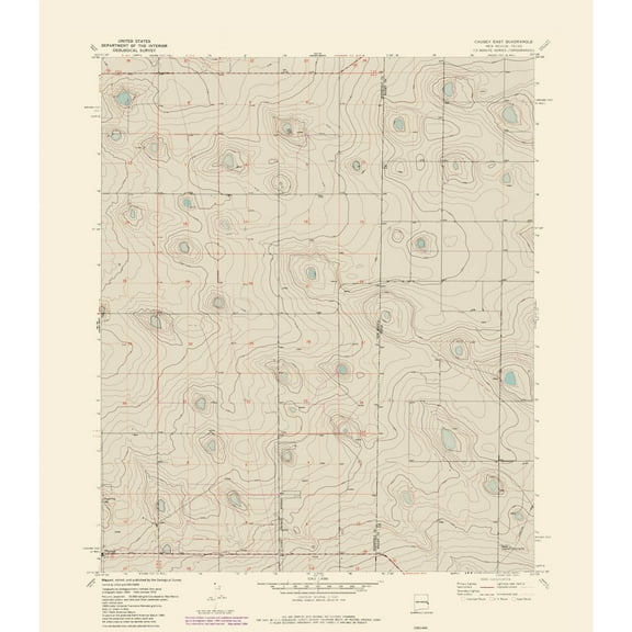 Topographical Map - East Causey New Mexico Quad - USGS 1970 - 23 x 26.24 - Vintage Wall Art
